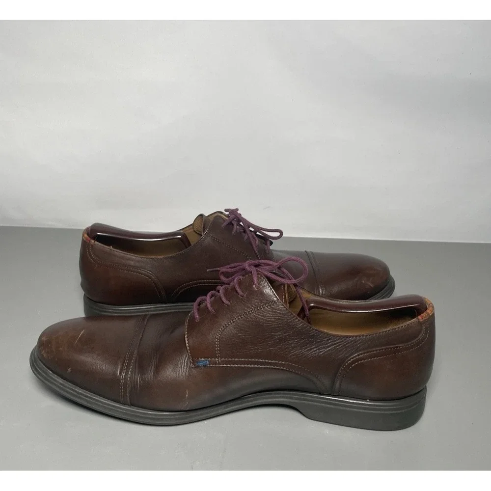 PS by Paul Smith Men's Brown Leather Cap-Toe Derby Dress Shoes US12 / EU 45